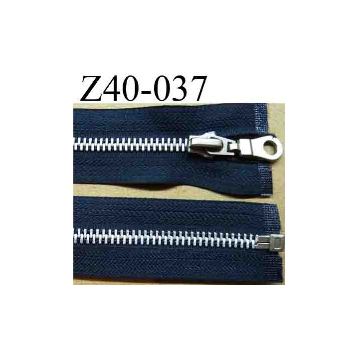 fermeture éclair longueur 40 cm couleur bleu foncé séparable largeur 3.2 cm zip glissière métal largeur du zip 6 mm