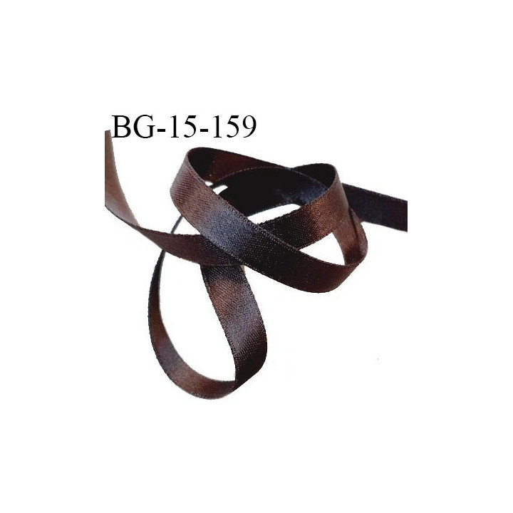 Galon ruban 15 mm satin couleur marron brillant lumineux double face très solide largeur 15 mm prix au mètre