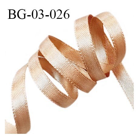 Galon ruban 6 mm satin couleur beige marron brillant lumineux double face très solide largeur 6 mm prix au mètre