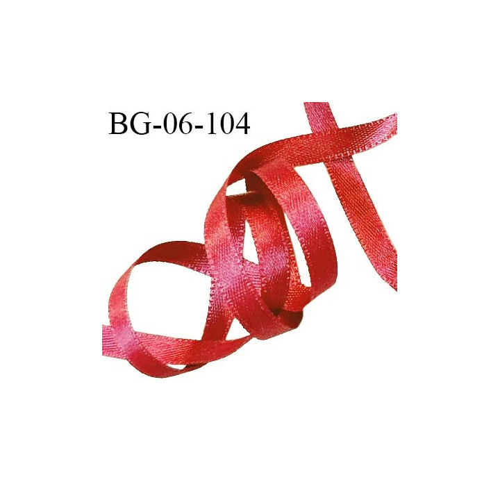 Galon ruban 6 mm satin couleur rouge corail brillant lumineux double face très solide largeur 6 mm prix au mètre