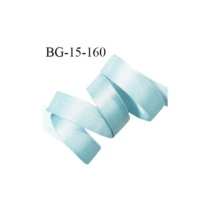 Galon ruban 15 mm satin couleur bleu ciel brillant lumineux double face très solide largeur 15 mm prix au mètre