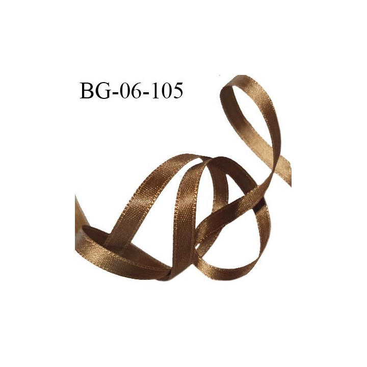 Galon ruban 6 mm satin couleur marron brillant lumineux double face très solide largeur 6 mm prix au mètre