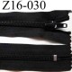 fermeture éclair longueur 16 cm couleur noir non séparable zip nylon largeur 3.2 cm largeur du zip 6 mm