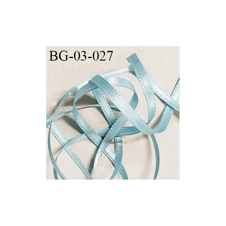 Galon ruban 3 mm satin couleur bleu ciel brillant lumineux double face très solide largeur 3 mm prix au mètre