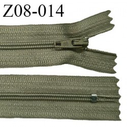 Fermeture zip 8 cm couleur vert kaki non séparable largeur 2.7 cm glissière nylon largeur 4 mm longueur 8 cm prix à l'unité