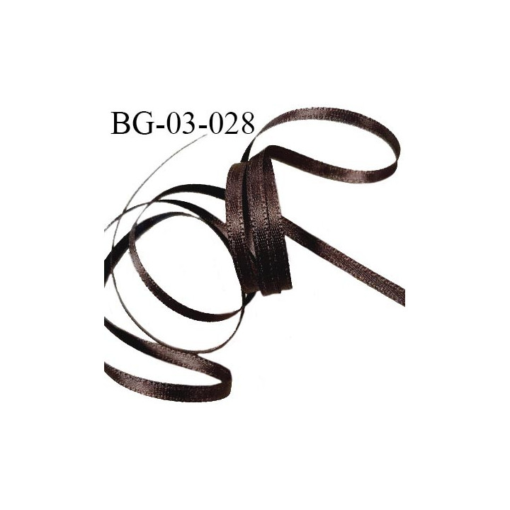 Galon ruban 3 mm satin couleur marron brillant lumineux double face très solide largeur 3 mm prix au mètre