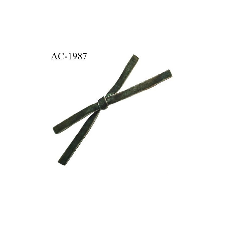 Noeud ruban velours couleur vert kaki haut de gamme largeur 10 cm hauteur 3 cm prix à l'unité