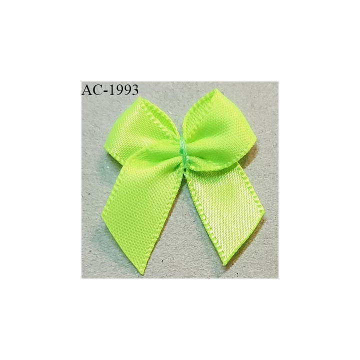 Noeud lingerie couleur vert fluo haut de gamme largeur 23 mm hauteur 30 mm prix à l'unité
