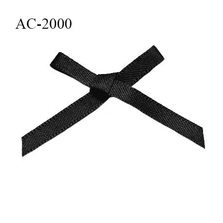 Noeud lingerie couleur noir haut de gamme largeur 35 mm hauteur 23 mm prix à l'unité