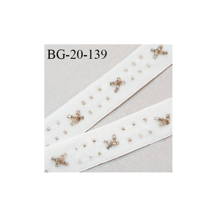 Galon ruban 20 mm style velours couleur naturel doux au toucher largeur 20 mm prix au mètre