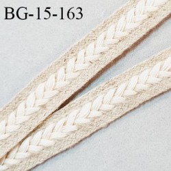 Galon 15 mm coton tressé couleur beige largeur 15 mm prix au mètre