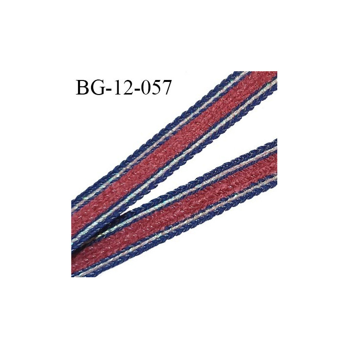Galon tressé 12 mm couleur violet et vieux rose avec liseré argenté largeur 12 mm prix au mètre