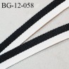 Galon sergé 12 mm couleur noir et blanc largeur 12 mm prix au mètre