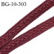 Galon tressé 10 mm couleur bordeaux largeur 10 mm prix au mètre