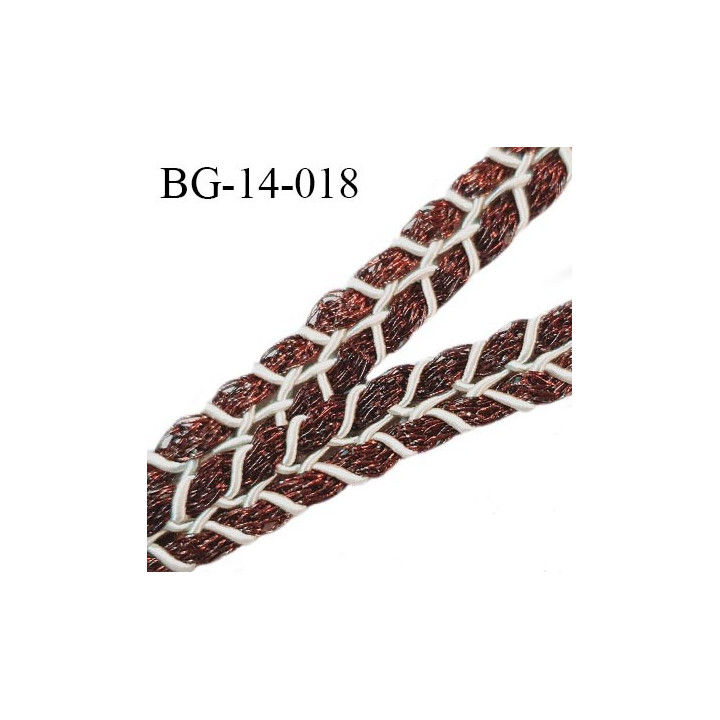 Galon 14 mm couleur cuivre et naturel largeur 14 mm prix au mètre