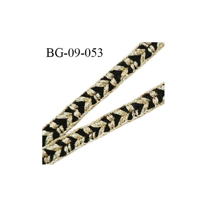Galon 9 mm couleur noir et doré lurex largeur 9 mm prix au mètre