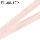 Elastique 8 mm lingerie haut de gamme couleur rose poudré avec liseré brillant doux au toucher largeur 8 mm prix au mètre