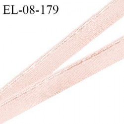 Elastique 8 mm lingerie haut de gamme couleur rose poudré avec liseré brillant doux au toucher largeur 8 mm prix au mètre