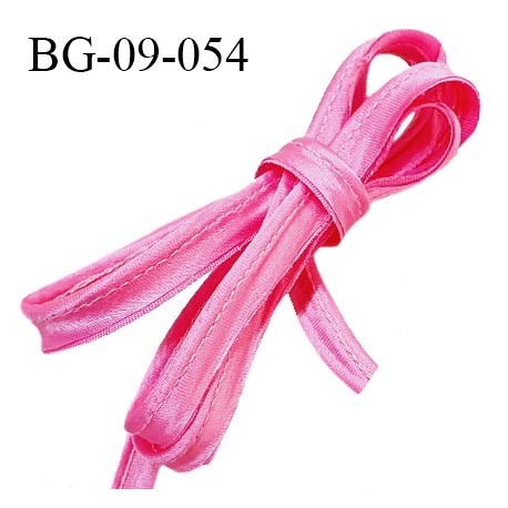 Passepoil 9 mm style satin couleur rose avec cordon intérieur largeur 2 mm prix au mètre