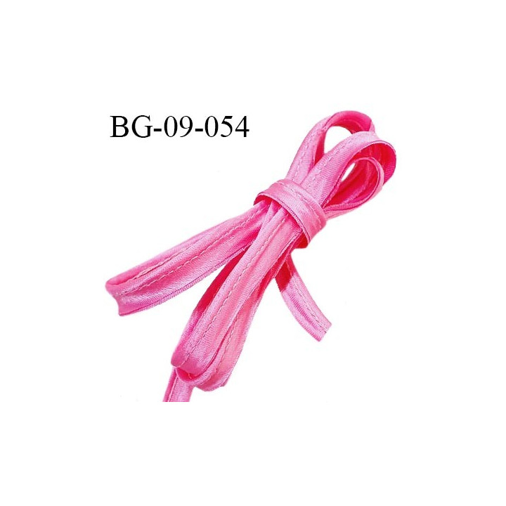 Passepoil 9 mm style satin couleur rose avec cordon intérieur largeur 2 mm prix au mètre