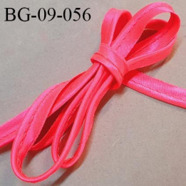 Passepoil 9 mm style satin couleur rose fluo avec cordon intérieur largeur 2 mm prix au mètre