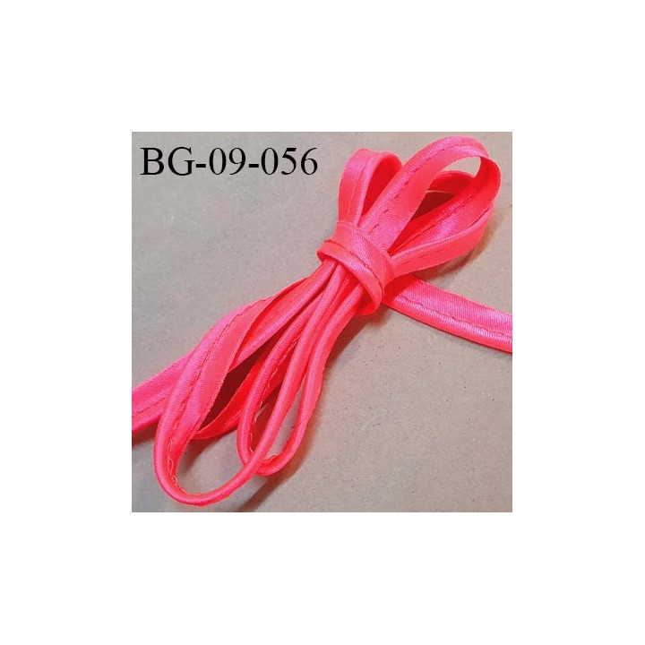 Passepoil 9 mm style satin couleur rose fluo avec cordon intérieur largeur 2 mm prix au mètre