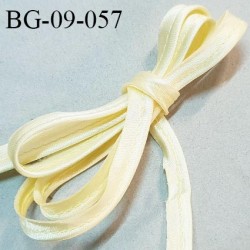 Passepoil 9 mm style satin couleur jaune pâle avec cordon intérieur largeur 2 mm prix au mètre