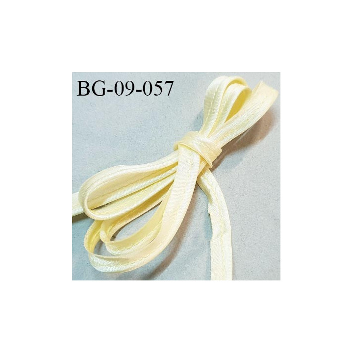 Passepoil 9 mm style satin couleur jaune pâle avec cordon intérieur largeur 2 mm prix au mètre