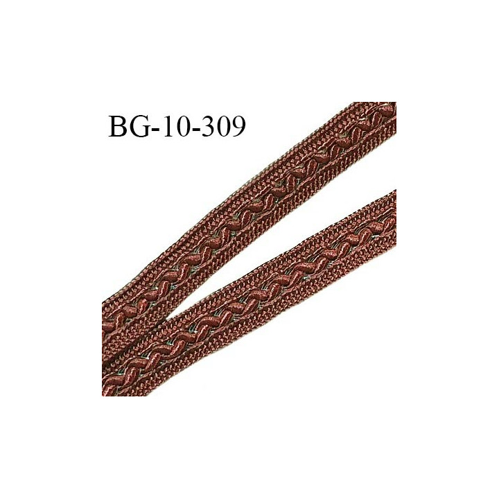 Galon tressé 10 mm couleur marron largeur 10 mm prix au mètre