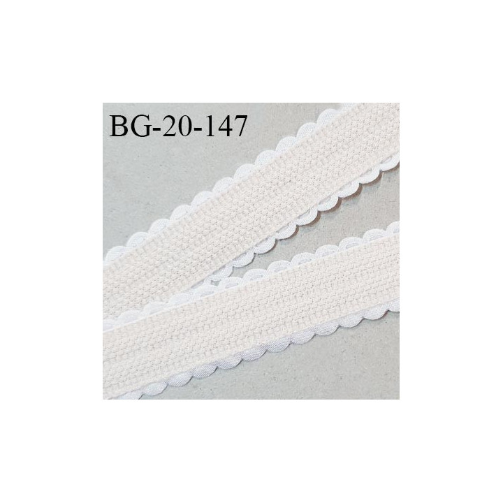 Galon picots 20 mm couleur beige largeur de la bande 16 mm + 2 mm de picots blancs de chaque côté prix au mètre