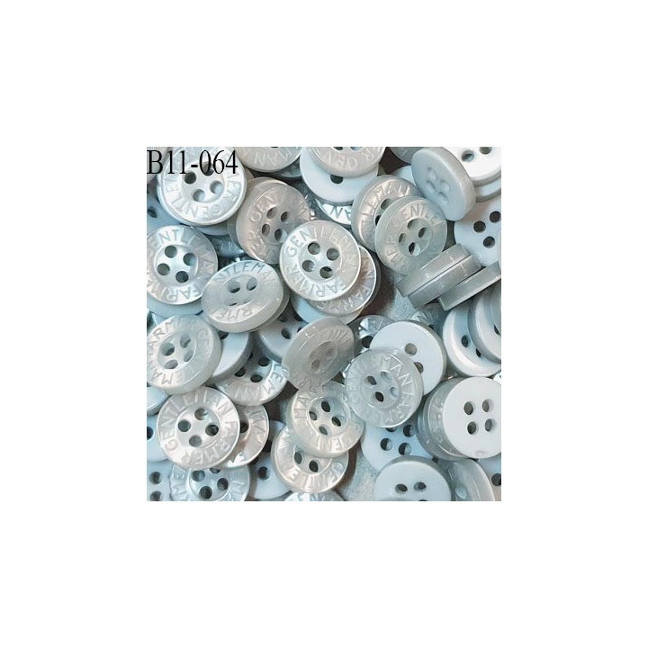 Bouton 11 mm très haut de gamme inscription Gentleman Farmer couleur gris bleu 4 trous prix à la pièce