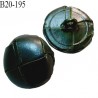 Bouton cuir 20 mm couleur vert foncé diamètre 20 mm accroche avec un anneau très haut de gamme prix à la pièce