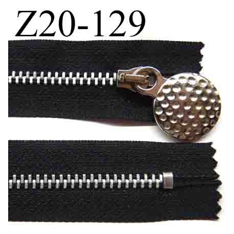 fermeture éclair longueur 20 cm couleur noir non séparable zip métal largeur 2.7 cm largeur du zip 4.5 mm curseur 2.3 cm