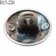 Bouton 15 mm couleur chrome avec motif accroche avec un anneau diamètre 15 mm épaisseur 1 mm prix à la pièce