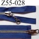fermeture éclair longueur 55 cm couleur bleu séparable des 2 cotés 2 curseurs largeur 3 cm zip glissière métal largeur 6 mm
