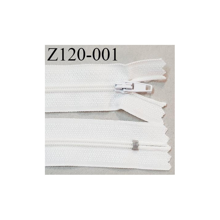 Fermeture zip 120 cm non séparable couleur écru largeur 2.7 cm longueur 120 cm glissière nylon prix à la pièce