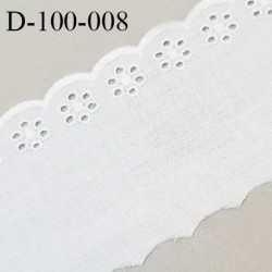 Dentelle anglaise 100 mm très belle couleur blanc largeur 10 cm prix au mètre