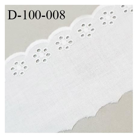 Dentelle anglaise 100 mm très belle couleur blanc largeur 10 cm prix au mètre