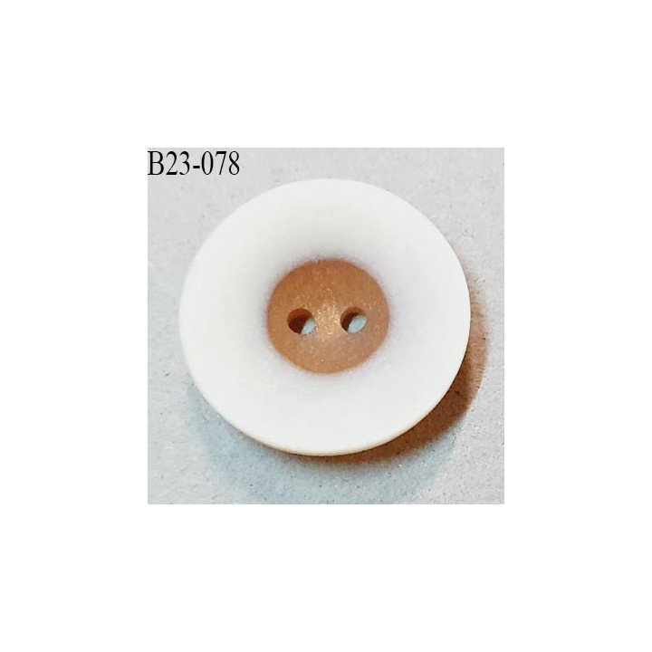 Bouton 23 mm couleur gris naturel et cuivré 2 trous diamètre 23 mm épaisseur 5 mm prix à l'unité