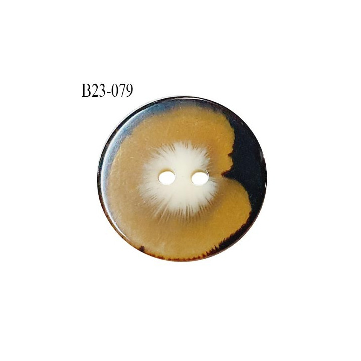 Bouton 23 mm couleur marron en transparence 2 trous diamètre 23 mm épaisseur 3 mm prix à l'unité
