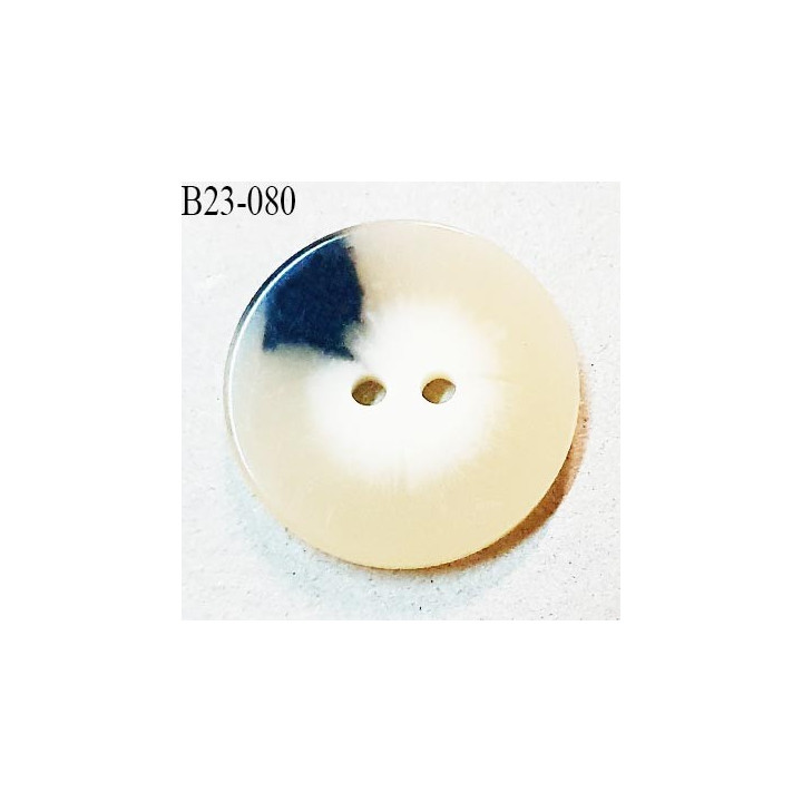 Bouton 23 mm couleur beige 2 trous diamètre 23 mm épaisseur 3.5 mm prix à l'unité
