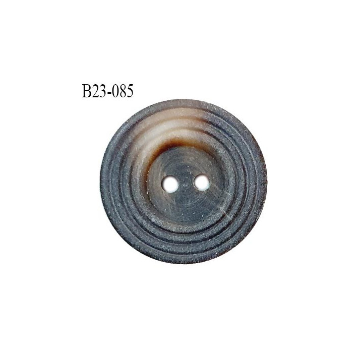 Bouton 23 mm couleur gris et beige 2 trous diamètre 23 mm épaisseur 4 mm prix à l'unité