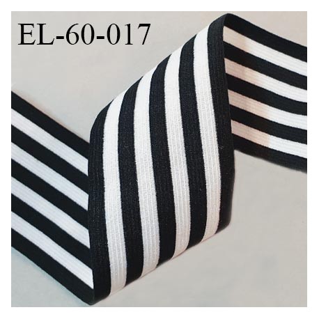 Elastique plat 60 mm haut de gamme couleur noir et blanc pailleté élastique fin et souple fabriqué en France prix au mètre