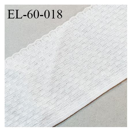 Elastique picot 60 mm haut de gamme couleur écru effet damier satiné élastique fin et souple fabriqué en France prix au mètre