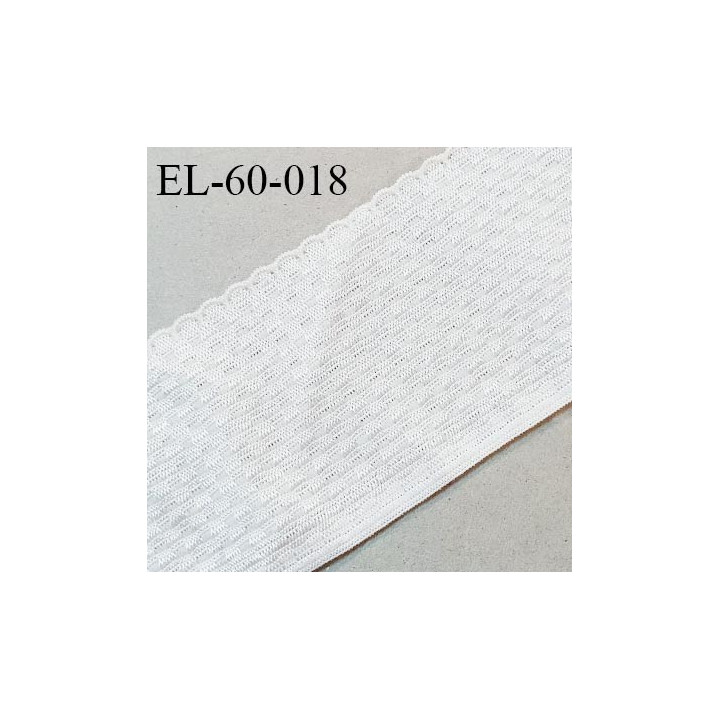 Elastique picot 60 mm haut de gamme couleur écru effet damier satiné élastique fin et souple fabriqué en France prix au mètre