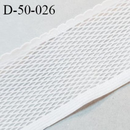 Dentelle résille élastique 50 mm avec picots haut de gamme couleur écru prix au mètre