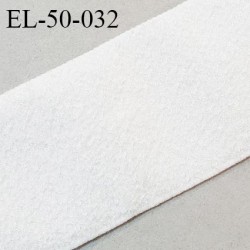 Elastique velours 54 mm haut de gamme couleur écru allongement +50% velours sur une face prix au mètre