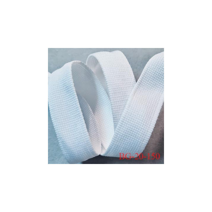 Galon sangle droit 19 mm en polyamide très solide couleur blanc largeur 19 mm épaisseur 1.3 mm prix au mètre