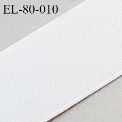 Elastique plat 75 mm couleur naturel brodé sur les bords bonne élasticité allongement +110% largeur 75 mm prix au mètre