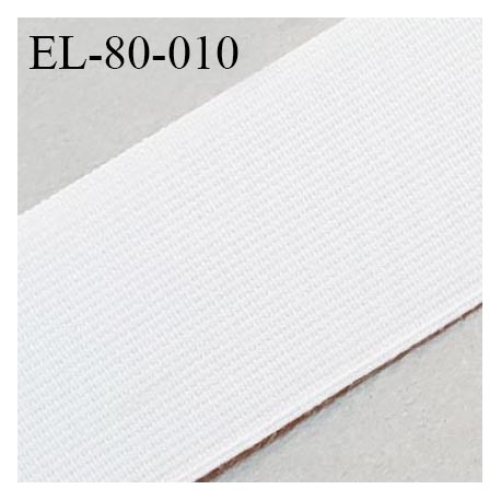 Elastique plat 75 mm couleur naturel brodé sur les bords bonne élasticité allongement +110% largeur 75 mm prix au mètre